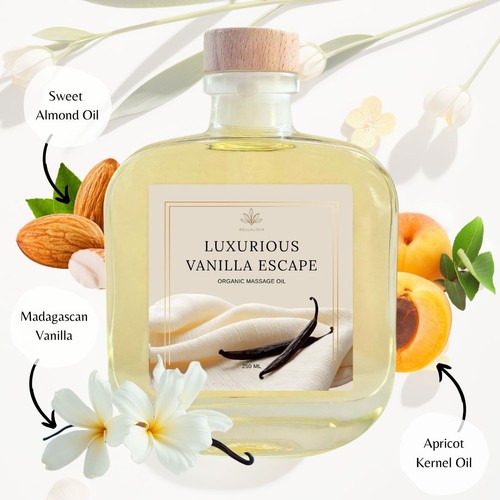 Vanilla body massage oil - body,